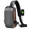 Shoulder Bag Masculina: Estilo à Prova D'água, USB Integrada | Compre Agora! - CloudStock