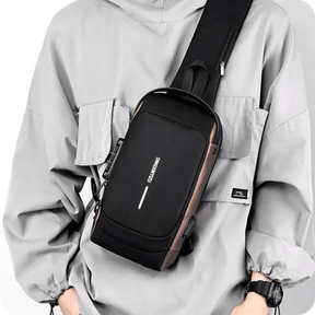 Shoulder Bag Masculina: Estilo à Prova D'água, USB Integrada | Compre Agora! - CloudStock