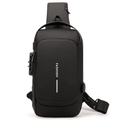 Shoulder Bag Masculina: Estilo à Prova D'água, USB Integrada | Compre Agora! - CloudStock