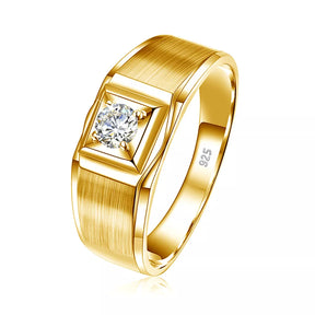 Anel Slim com Moissanite Ouro